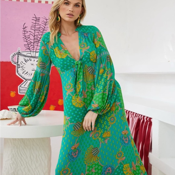 Nine Lives Bazaar Slow Dance Maxi Emerald AUS 10 US 6 Size M - Picture 4 of 11
